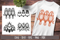 Quirky birds svg Whimsical birds on a wire