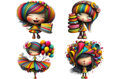 Quirky Birthday Girl Clipart Sublimation Product Image 2