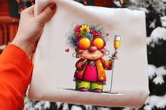 Quirky Birthday old woman clip art Product Image 2