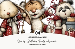 Quirky birthday party animals png Product Image 1