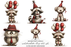 Quirky birthday party animals Png - Birthday party animals Product Image 1