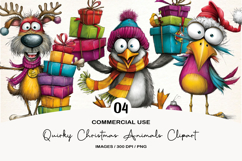 Quirky Christmas Animals Clipart Product Image 1