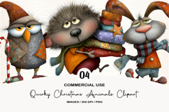 Quirky Christmas Animals Clipart Product Image 1