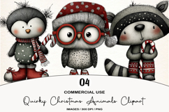 Quirky Christmas Animals Clipart Product Image 1