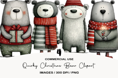 Quirky Christmas Bear Clipart Product Image 1