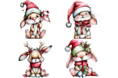 Quirky Christmas Bunny Clipart Sublimation Product Image 2
