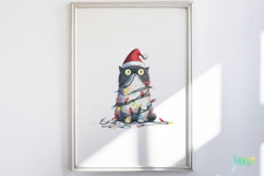 Quirky Christmas Cat Clipart Product Image 5