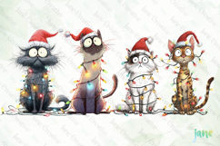 Quirky Christmas Cat Clipart Product Image 1