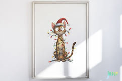 Quirky Christmas Cat Clipart Product Image 5