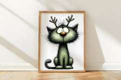 Quirky Christmas Cat Clipart Product Image 3