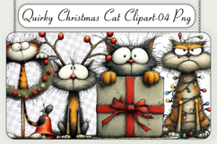 Quirky Christmas Cat Clipart Sublimation Product Image 1