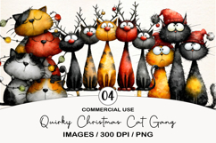 Quirky Christmas Cat Gang clipart Product Image 1