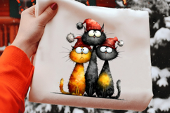 Quirky Christmas Cat Gang clipart Product Image 2