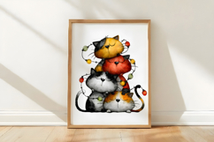 Quirky Christmas Cat Gang clipart Product Image 3