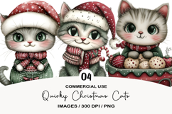 Quirky Christmas Cats Clipart Product Image 1
