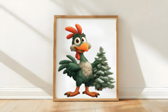 Quirky Christmas Chicken Clipart Product Image 3