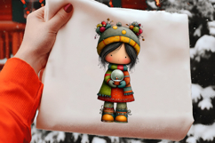 Quirky Christmas Cute Girl Clipart Product Image 2