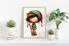 Quirky Christmas Cute Girl Clipart Product Image 2