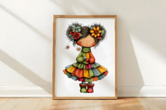 Quirky Christmas Cute Girl Clipart Product Image 3