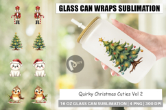 Quirky Christmas Cuties Glass Can Product Image 1
