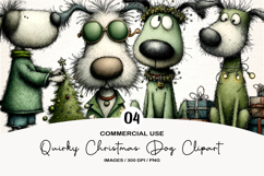 Quirky Christmas Dog Clipart Product Image 1