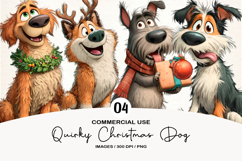 Quirky Christmas Dog Clipart Product Image 1