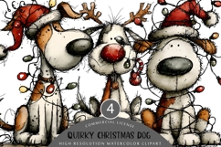 Quirky Christmas Dog Clipart | Funny Holiday Dogs Product Image 1