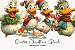 Quirky Christmas Duck Clipart Product Image 1