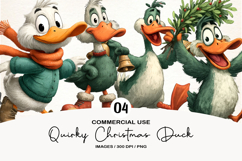 Quirky Christmas Duck Clipart PNG Product Image 1