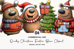 Quirky Christmas Festive Bear Clipart Product Image 1