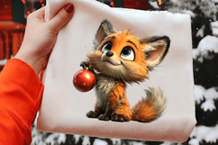 Quirky Christmas Fox Clipart Product Image 2