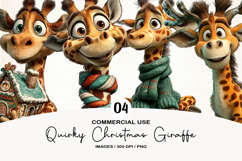 Quirky Christmas Giraffe Clipart Product Image 1