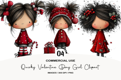 Quirky Christmas Girl Clipart Product Image 1