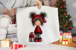 Quirky Christmas Girl Clipart Product Image 2
