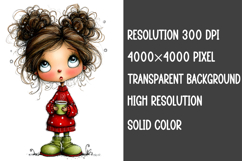 Quirky Christmas Girl Clipart Product Image 2