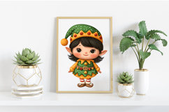 Quirky Christmas Girls Clipart PNG Product Image 2