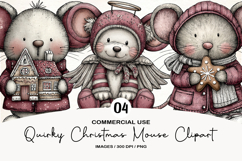 Quirky Christmas Mouse Clipart Product Image 1