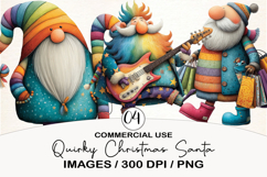 Quirky Christmas Santa Clipart Product Image 1