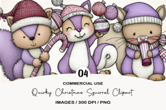 Quirky Christmas Squirrel Clipart Product Image 1