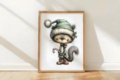 Quirky Christmas Squirrel Clipart Product Image 3