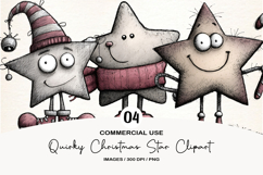 Quirky Christmas Star Clipart Product Image 1