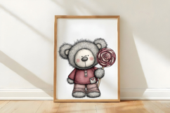 Quirky Christmas Teddy Bear Clipart Product Image 3