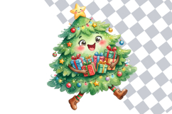 Quirky Christmas Tree Character PNG Clipart Bundle Product Image 2