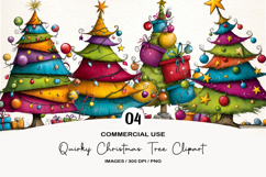 Quirky Christmas Tree Clipart Product Image 1