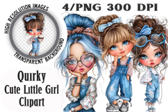 Quirky Cute Little Girl Clipart Product Image 1