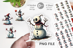 Quirky Snowman Sticker Product Image 1