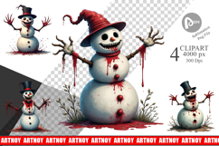 Quirky Snowman Clipart Product Image 1