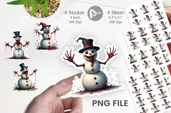 Quirky Snowman Sticker Product Image 1
