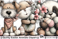 Quirky Easter Animals Clipart Product Image 1