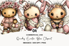 Quirky Easter Bee Clipart Product Image 1